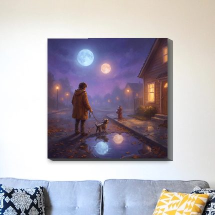 Evening Walk, Two Moons on a wall