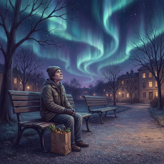 Groceries on the Bench, Aurora