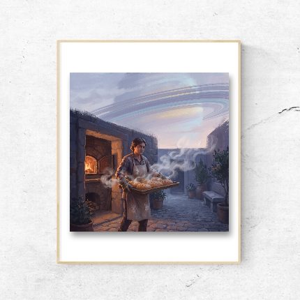 Morning Bread, Ringed Sky on a wall