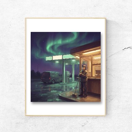 Night Shift, Aurora on a wall